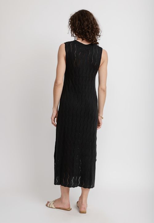 Vestido Mujer Malva Viscosa Negro