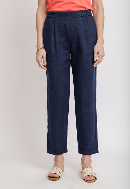 Pantalón Mujer Clara Lino Navy