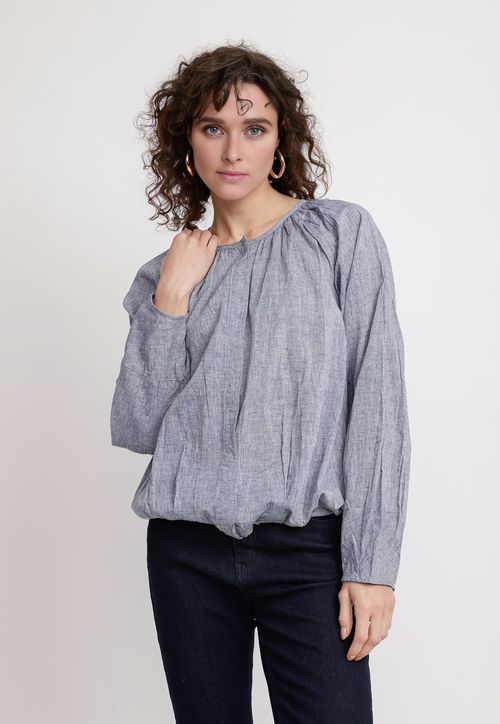 Blusa Mujer Olivia Lino Navy