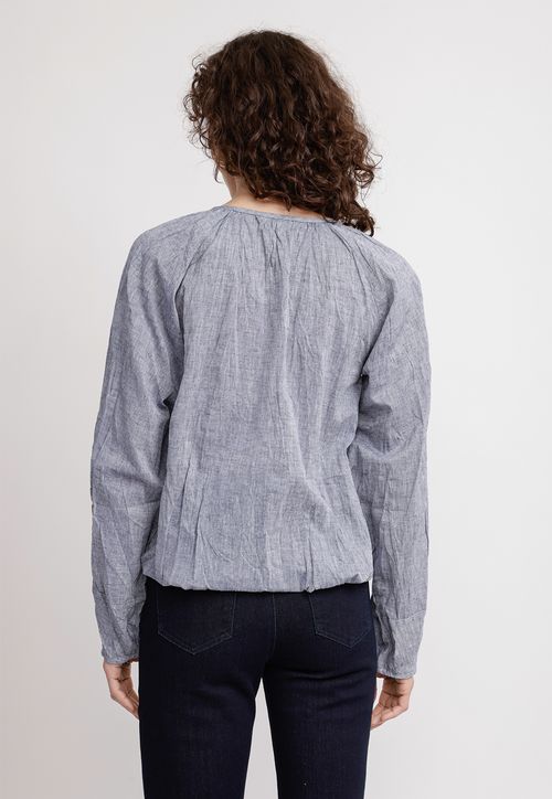 Blusa Mujer Olivia Lino Navy