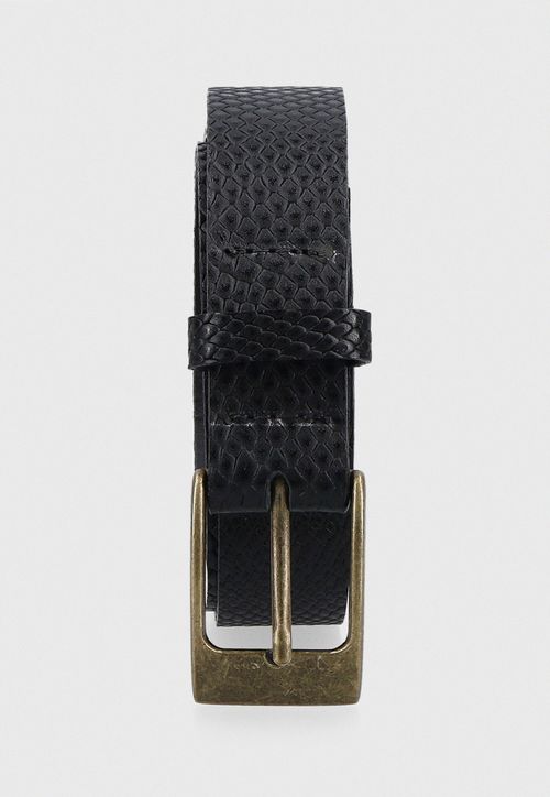 Cinturón de Mujer Darla en Cuero Negro Textura