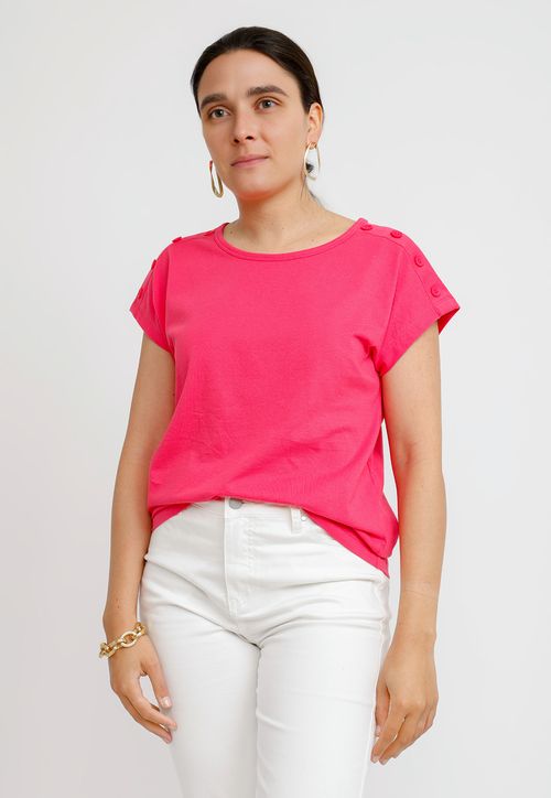 Polera Mujer Bilbao Algodón Peruano Fucsia
