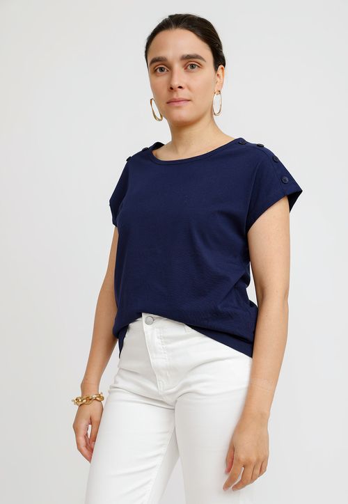 Polera Mujer Bilbao Algodón Peruano Navy