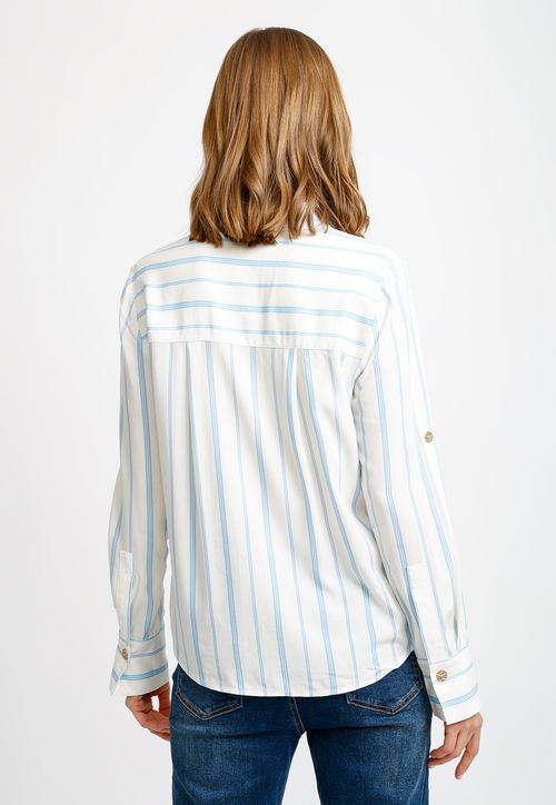 Blusa Rayada Celeste Abelina Mujer